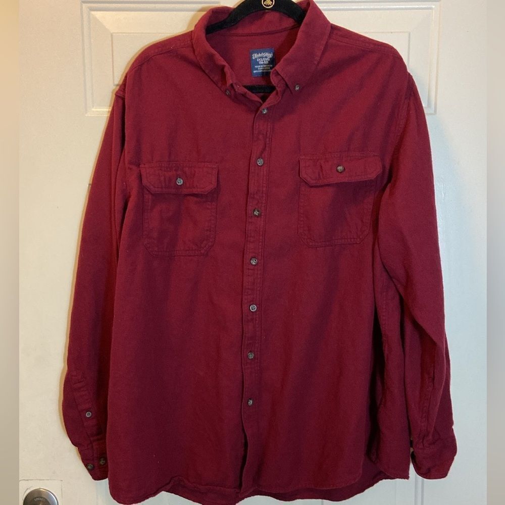 10/$50 Faded Glory 💯 Cotton Rich Burgundy Button-Up Shirt 2XL (50-52)